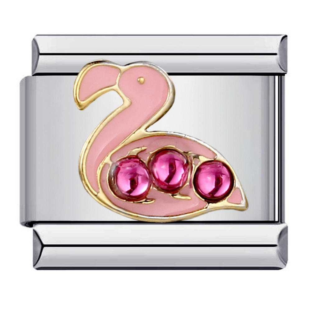 New Cute Animal Italian Modular Bracelet Titanium Steel Welding Oil Drip Cartoon DIY Fashion Wristband New Cute Animal Italian Modular Bracelet Titanium Steel Welding Oil Drip Cartoon DIY Fashion Wristband