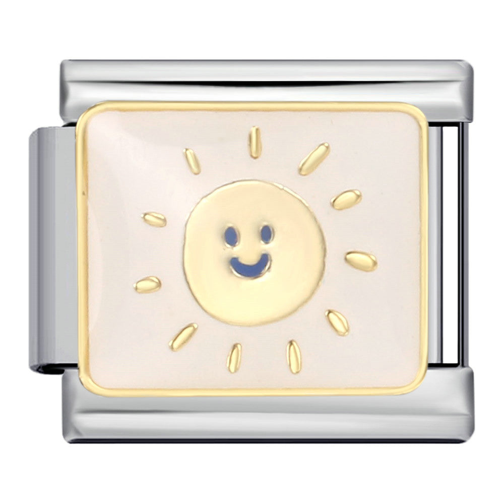 Fresh Illustration Series Italian Module Bracelet Titanium Steel Gold Plated Drip Oil DIY Welding Pattern Strap Chain Fresh Illustration Series Italian Module Bracelet Titanium Steel Gold Plated Drip Oil DIY Welding Pattern Strap Chain