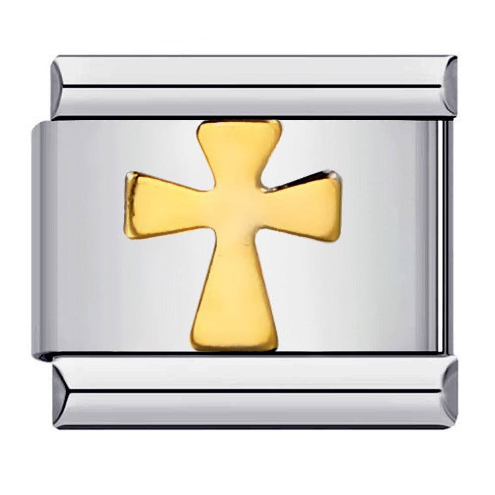 European and American Popular Halloween Module Bracelet with Titanium Steel Welding and Oil Dripping Dark Pattern Italian Modular European and American Popular Halloween Module Bracelet with Titanium Steel Welding and Oil Dripping Dark Pattern Italian Modular