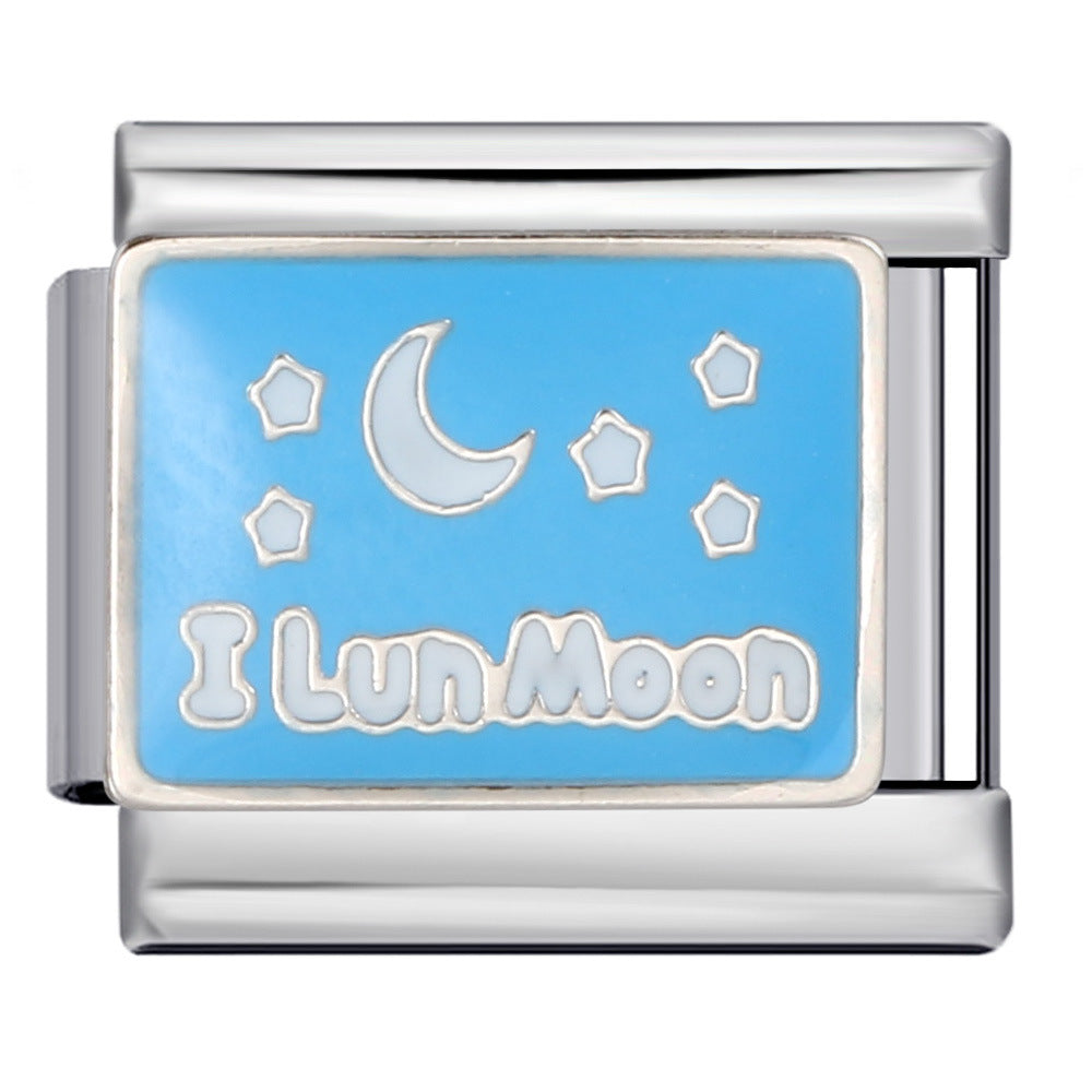 Italian Charm Bracelet Titanium Steel Welded Space Universe Series Italian Module Bracelet Italian Charm Bracelet Titanium Steel Welded Space Universe Series Italian Module Bracelet