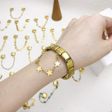 Italian Charm Bracelet Double Hook Design with Star Pendant Titanium Steel Link Chain Italian Charm Italian Charm Bracelet Double Hook Design with Star Pendant Titanium Steel Link Chain Italian Charm