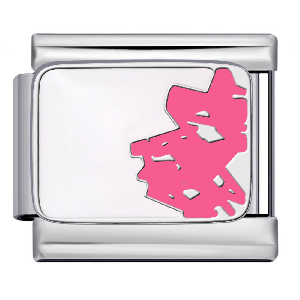 Personalized Pattern Italian Module Bracelet Stainless Steel Welding Drip Oil Cartoon DIY Elastic Splicing Bracelet Personalized Pattern Italian Module Bracelet Stainless Steel Welding Drip Oil Cartoon DIY Elastic Splicing Bracelet