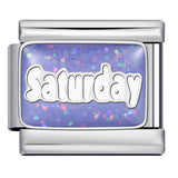 Sparkling Powder Series English Week Italian Module Bracelet Titanium Steel Welding DIY Splicing Elastic Bracelet Sparkling Powder Series English Week Italian Module Bracelet Titanium Steel Welding DIY Splicing Elastic Bracelet