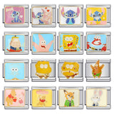 European and American Anime Italian Module Bracelet Stainless Steel Welding Gold Plating Drip Oil Cartoon DIY Elastic Splicing Bracelet European and American Anime Italian Module Bracelet Stainless Steel Welding Gold Plating Drip Oil Cartoon DIY Elastic Splicing Bracelet