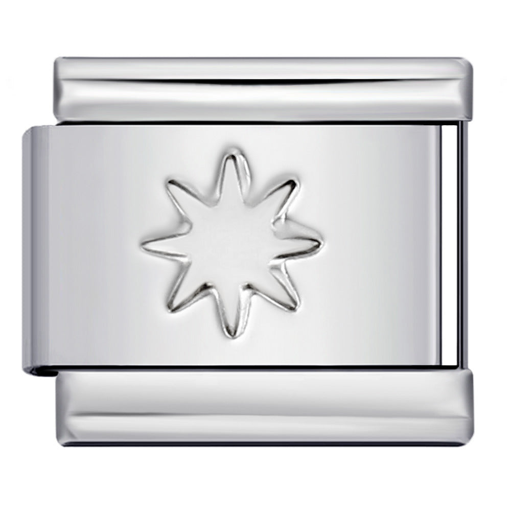 Concave Silver Titanium Steel Stamping Pattern DIY Italian Module Bracelet Italian Charm Bracelet Concave Silver Titanium Steel Stamping Pattern DIY Italian Module Bracelet Italian Charm Bracelet