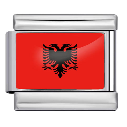 Hot Selling New World Flag Photo Dropper Series Titanium Steel DIY Italian Module Bracelet Accessories Wholesale