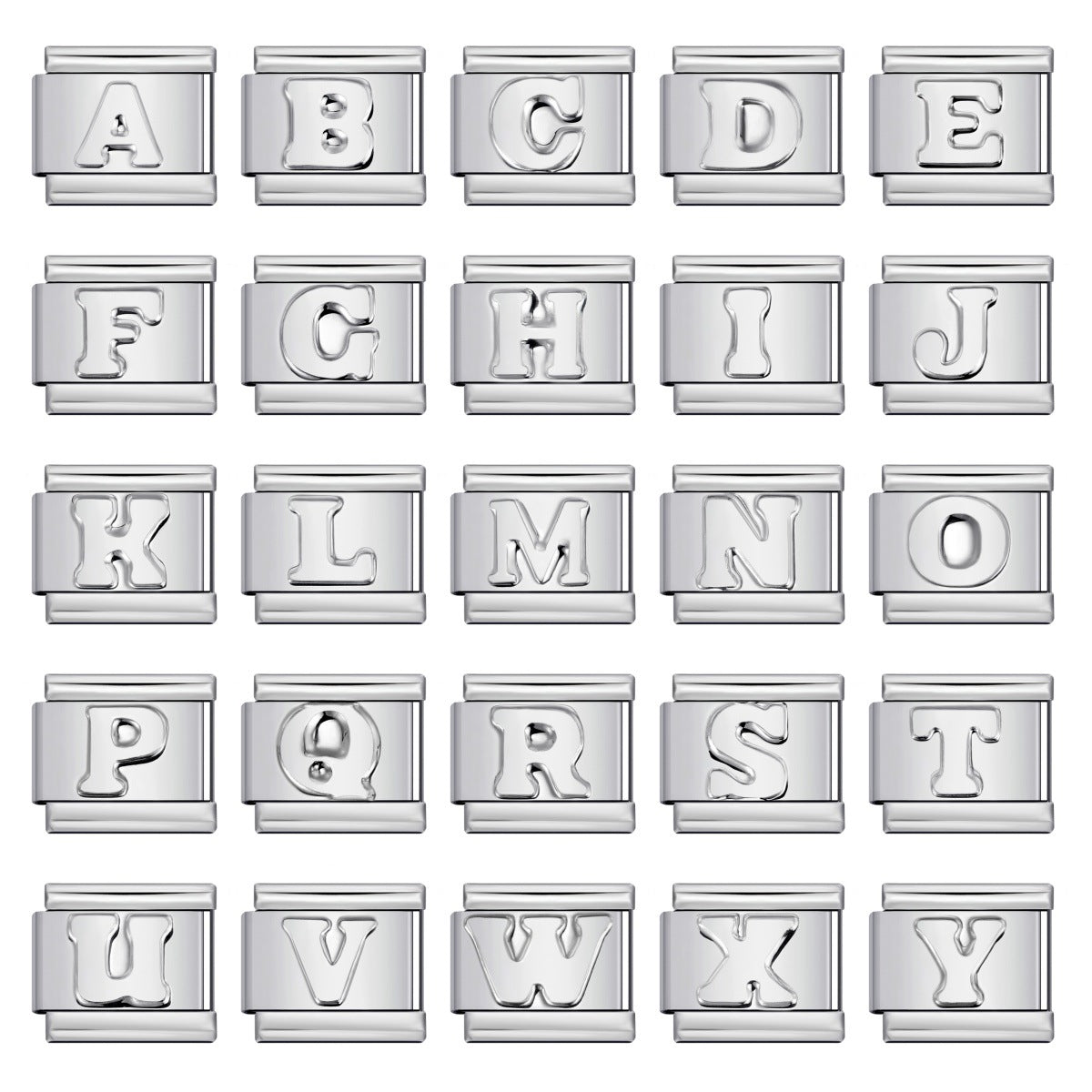 New Non Dripping Oil Series Bracelet Titanium Steel Concave 26 English Letter DIY Italian Module Bracelet Accessories New Non Dripping Oil Series Bracelet Titanium Steel Concave 26 English Letter DIY Italian Module Bracelet Accessories