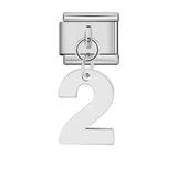 Single Digital Italian Module Bracelet Stainless Steel Hook Pendant DIY Elastic Bracelet Accessory Single Digital Italian Module Bracelet Stainless Steel Hook Pendant DIY Elastic Bracelet Accessory