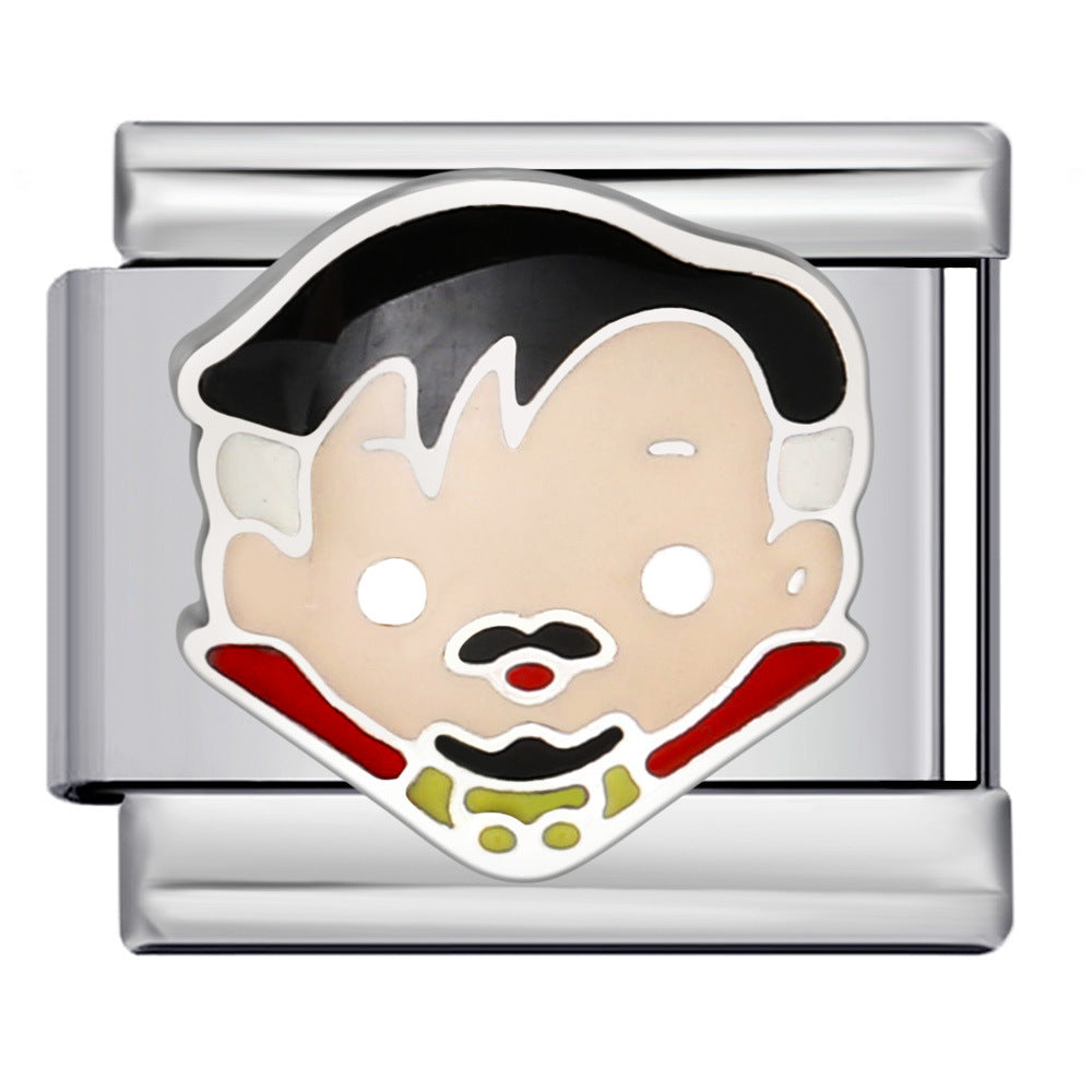 Italian Module Bracelet Anime Cartoon Titanium Steel Welding Gold Plating Drip Oil Pattern DIY Splicing Bracelet Accessories Italian Module Bracelet Anime Cartoon Titanium Steel Welding Gold Plating Drip Oil Pattern DIY Splicing Bracelet Accessories