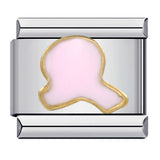 Stainless Steel Italian Module Bracelet Titanium Steel Welding Drip Oil Pattern DIY Bracelet Italian Charm Stainless Steel Italian Module Bracelet Titanium Steel Welding Drip Oil Pattern DIY Bracelet Italian Charm