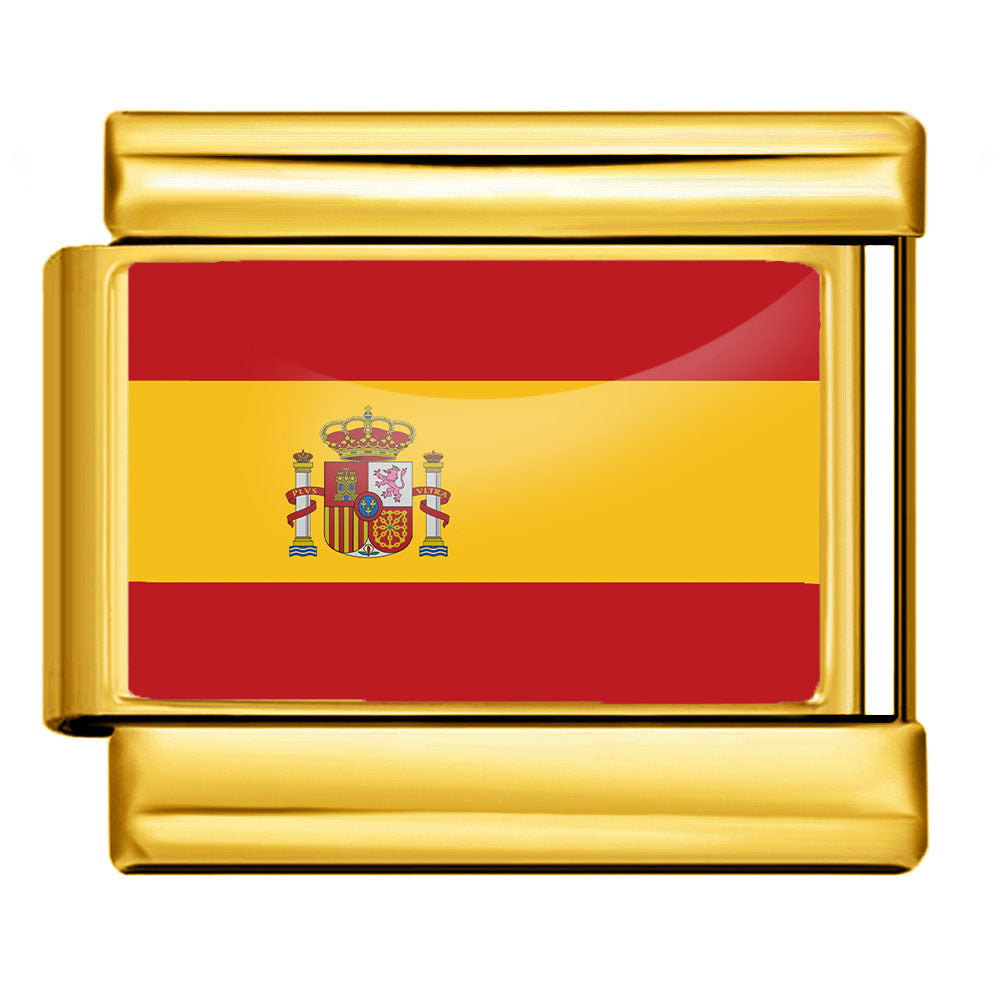 Gold Base World Flag Photo Resin Italian Charm Bracelet DIY Stainless Steel Stretch Watch Band Wristband Gold Base World Flag Photo Resin Italian Charm Bracelet DIY Stainless Steel Stretch Watch Band Wristband