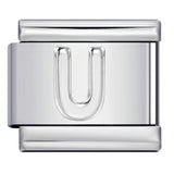 Italian Stainless Steel Silver Raised 26 Letter DIY Module Bracelet with Free Splicing Elastic Watch Strap Italian Stainless Steel Silver Raised 26 Letter DIY Module Bracelet with Free Splicing Elastic Watch Strap