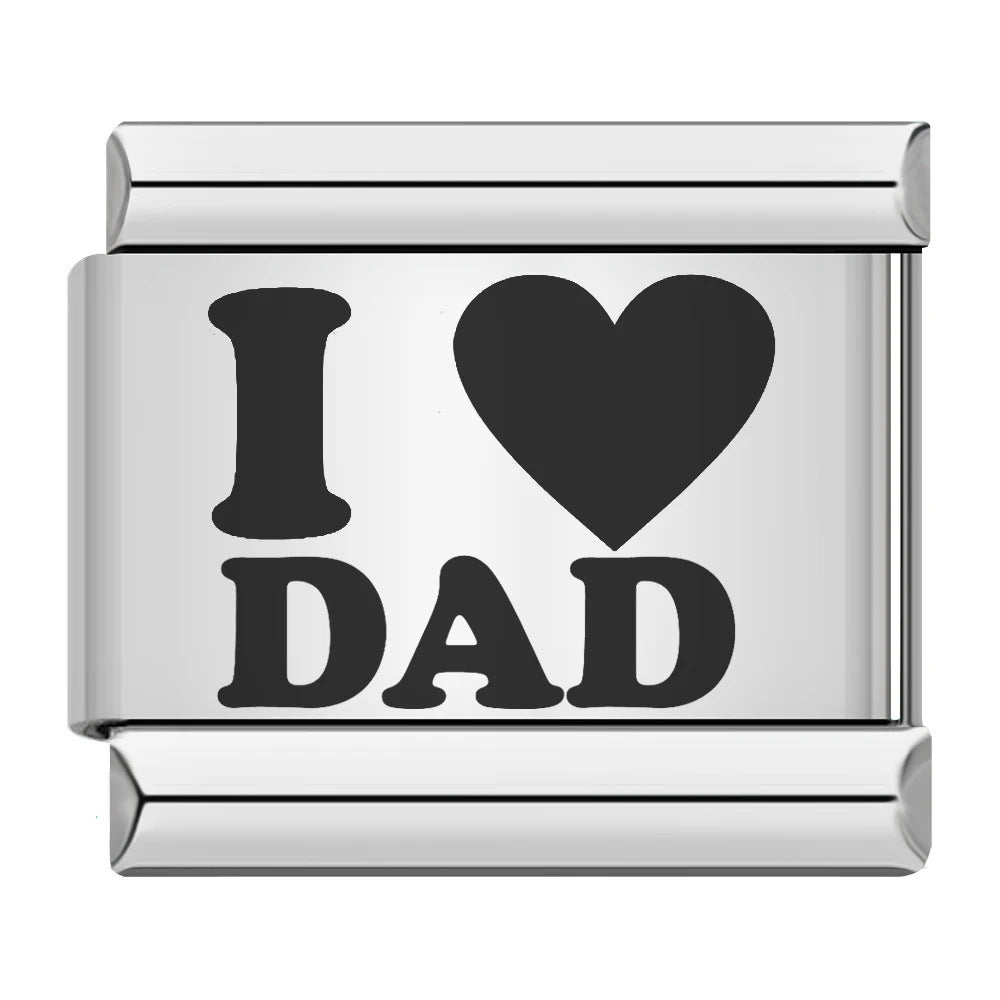 Cross Border Hot Selling Laser Engraving Heart-shaped Series Titanium Steel Handmade DIY Italian Module Bracelet Wholesale Cross Border Hot Selling Laser Engraving Heart-shaped Series Titanium Steel Handmade DIY Italian Module Bracelet Wholesale