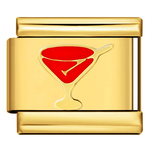 Gold Background Red Series Module Bracelet Accessories, Stainless Steel DIY Free To Match with Italian Charms Handmade Accessories