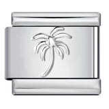 Titanium Steel Convex Silver Stamped DIY Italian Charm Bracelet with Unique Patterns Titanium Steel Convex Silver Stamped DIY Italian Charm Bracelet with Unique Patterns