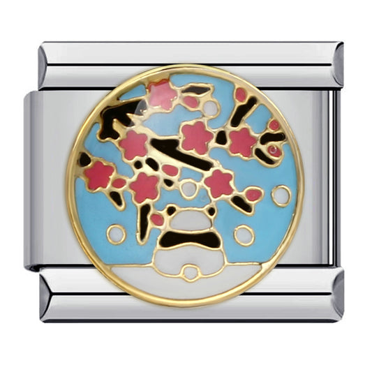 Cute Panda Chinese Style Series Bracelet Stainless Steel Gold Plated Welding DIY Italian Module Bracelet Strap Chain