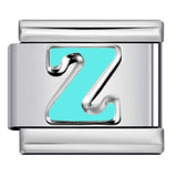 New Titanium Steel Sky Blue English Letter Series DIY Elastic Bracelet Accessories Italian Module Bracelet Alphebat New Titanium Steel Sky Blue English Letter Series DIY Elastic Bracelet Accessories Italian Module Bracelet Alphebat