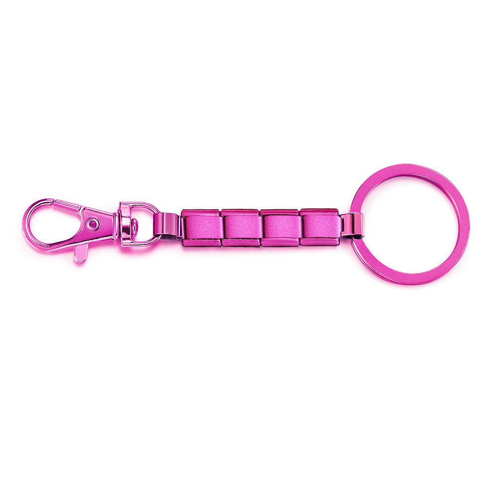 New Spray Painting Technology Multi-color Keychain DIY Splicing Module Bracelet Pendant Stainless Steel Strap Chain Wholesale New Spray Painting Technology Multi-color Keychain DIY Splicing Module Bracelet Pendant Stainless Steel Strap Chain Wholesale