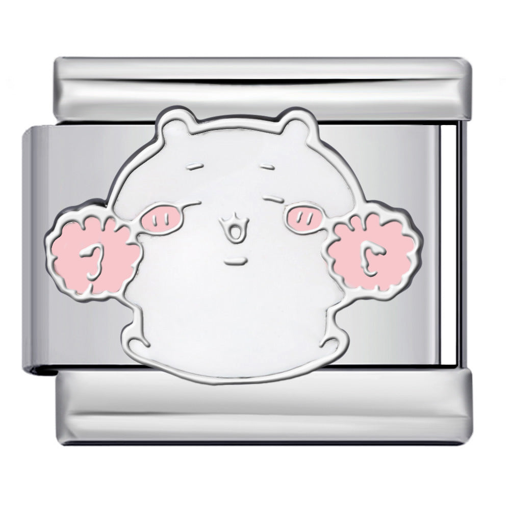 Titanium Steel Welding Drip Oil DIY Italian Module Bracelet Cute Cartoon Pattern Best Friend Girl Birthday Gift Titanium Steel Welding Drip Oil DIY Italian Module Bracelet Cute Cartoon Pattern Best Friend Girl Birthday Gift