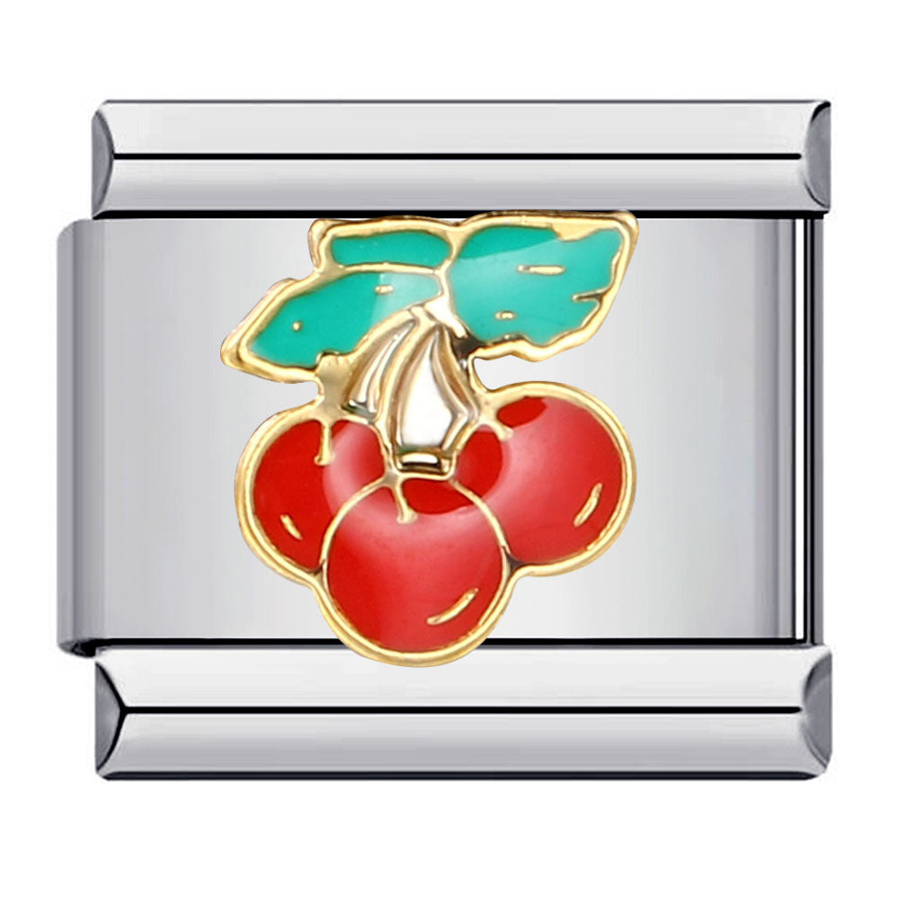 Summer Colorful Vegetable and Fruit Series Italian Module Bracelet Titanium Steel Welding Drip Oil DIY Personalized Splicing Bracelet Summer Colorful Vegetable and Fruit Series Italian Module Bracelet Titanium Steel Welding Drip Oil DIY Personalized Splicing Bracelet