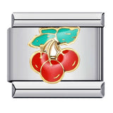 Summer Colorful Vegetable and Fruit Series Italian Module Bracelet Titanium Steel Welding Drip Oil DIY Personalized Splicing Bracelet Summer Colorful Vegetable and Fruit Series Italian Module Bracelet Titanium Steel Welding Drip Oil DIY Personalized Splicing Bracelet