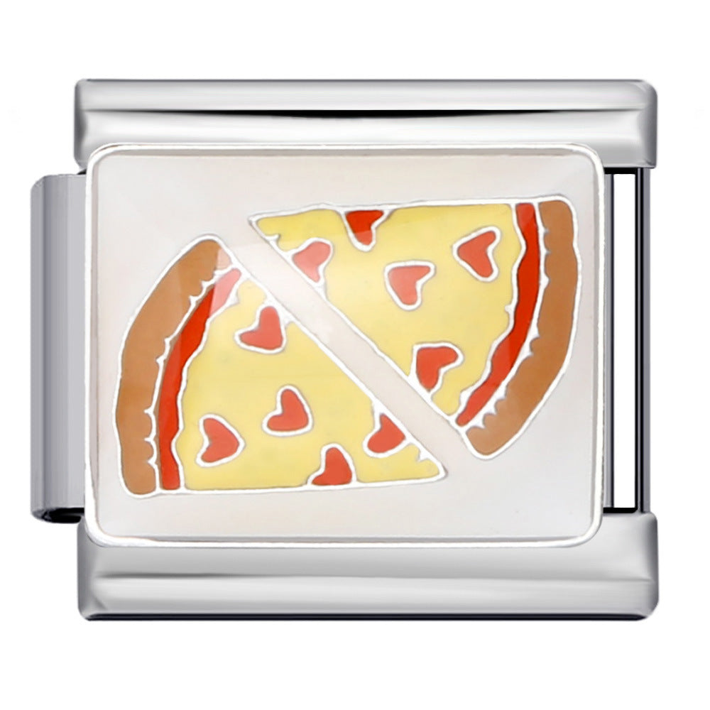 Gold and Silver Bottom Colorful Pattern Italian Module Bracelet Titanium Steel Welding Drip Oil DIY Bracelet Girlfriend Gift for Girls Gold and Silver Bottom Colorful Pattern Italian Module Bracelet Titanium Steel Welding Drip Oil DIY Bracelet Girlfriend Gift for Girls