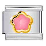 New Petal Stamping Series DIY Italian Module Bracelet Titanium Steel Gold Plated Drip Oil Splicing Strap Chain New Petal Stamping Series DIY Italian Module Bracelet Titanium Steel Gold Plated Drip Oil Splicing Strap Chain