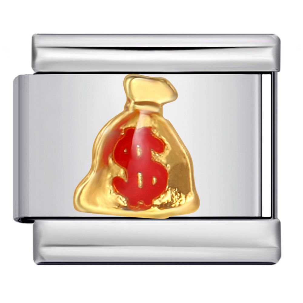 American Cultural Elements Italian Modular Bracelet Titanium Steel Welded Drip Oil Bracelet American Cultural Elements Italian Modular Bracelet Titanium Steel Welded Drip Oil Bracelet