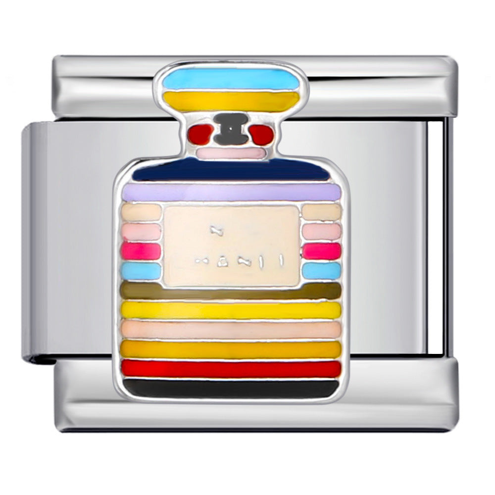 Valentine's Day Gift Perfume Lipstick Italian Module Bracelet Titanium Steel Gold Plated Welding DIY Watch Band Chain Bracelet Valentine's Day Gift Perfume Lipstick Italian Module Bracelet Titanium Steel Gold Plated Welding DIY Watch Band Chain Bracelet