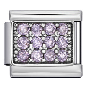 Diamond Studded Square Stainless Steel DIY Italian Module Bracelet Italian Charm Bracelet Diamond Studded Square Stainless Steel DIY Italian Module Bracelet Italian Charm Bracelet