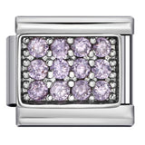 Diamond Studded Square Stainless Steel DIY Italian Module Bracelet Italian Charm Bracelet Diamond Studded Square Stainless Steel DIY Italian Module Bracelet Italian Charm Bracelet