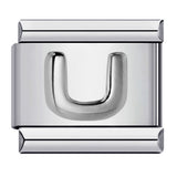 New Stainless Steel Silver Convex English Letter Italian Module Bracelet DIY Elastic Splicing Strap Chain New Stainless Steel Silver Convex English Letter Italian Module Bracelet DIY Elastic Splicing Strap Chain