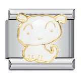 Cute Animal Titanium Steel Gold Plated Italian Charm Bracelet Customizable DIY Jewelry for Women Cute Animal Titanium Steel Gold Plated Italian Charm Bracelet Customizable DIY Jewelry for Women