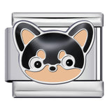 Cute Cartoon Dog Cute Pet Series Titanium Steel Welding Drip Oil DIY Italian Module Bracelet Accessories Cute Cartoon Dog Cute Pet Series Titanium Steel Welding Drip Oil DIY Italian Module Bracelet Accessories