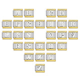 Fashion Gold Cover Silver Concave English Letter Bracelet Titanium Steel Non Dripping Oil DIY Italian Module Bracelet Wholesale Fashion Gold Cover Silver Concave English Letter Bracelet Titanium Steel Non Dripping Oil DIY Italian Module Bracelet Wholesale