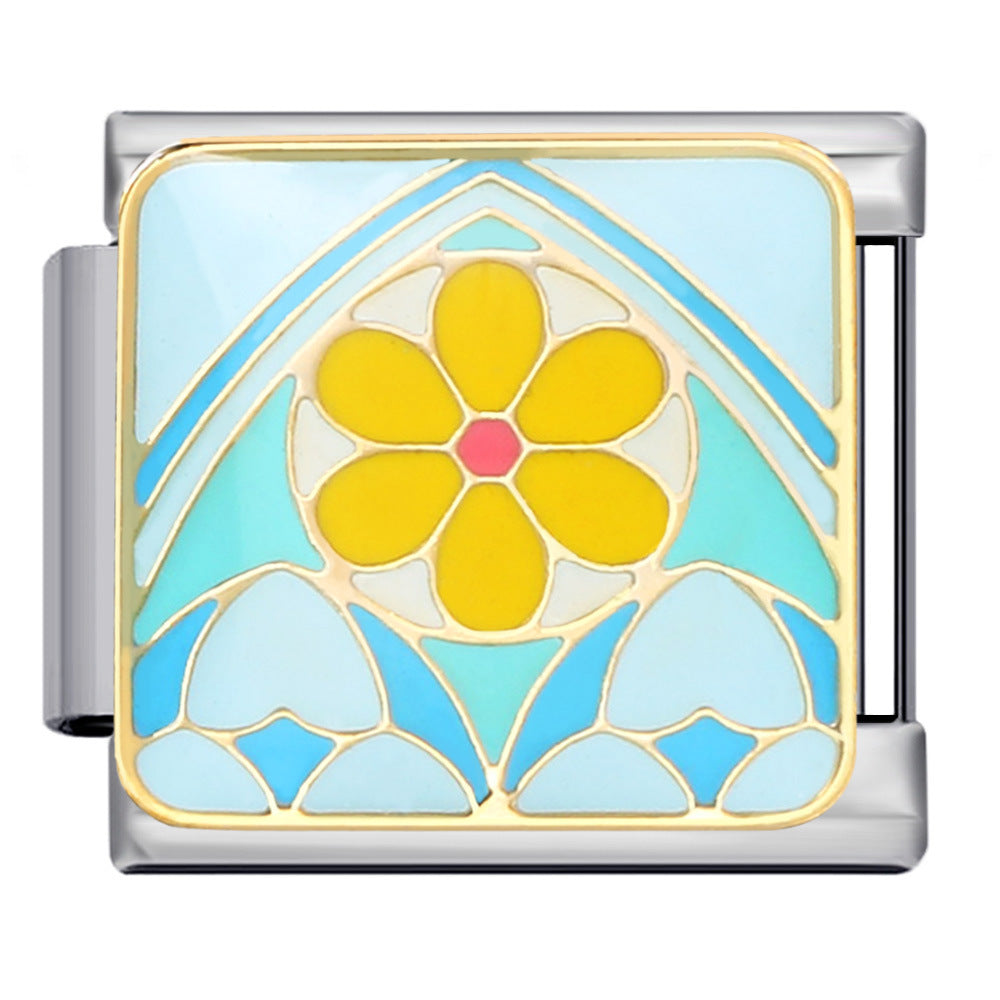 New Arab Culture Italian Module Bracelet Stainless Steel Welding Drip Oil DIY Elastic Bracelet New Arab Culture Italian Module Bracelet Stainless Steel Welding Drip Oil DIY Elastic Bracelet