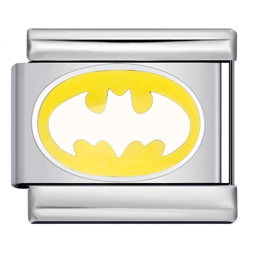 Italian Module Bracelet Anime Cartoon Titanium Steel Welding Gold Plating Drip Oil Pattern DIY Splicing Bracelet Accessories Italian Module Bracelet Anime Cartoon Titanium Steel Welding Gold Plating Drip Oil Pattern DIY Splicing Bracelet Accessories