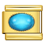 New Gold and Silver Bottom Micro Inlaid Oval Colored Stone Italian Module Bracelet DIY Titanium Steel Welding Oil Dripping Bracelet New Gold and Silver Bottom Micro Inlaid Oval Colored Stone Italian Module Bracelet DIY Titanium Steel Welding Oil Dripping Bracelet