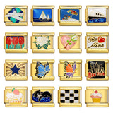 Gold Bottom Italian Module Bracelet Welding Dripping Oil Titanium Steel Bracelet Fashion DIY Italian Bracelet Gold Bottom Italian Module Bracelet Welding Dripping Oil Titanium Steel Bracelet Fashion DIY Italian Bracelet