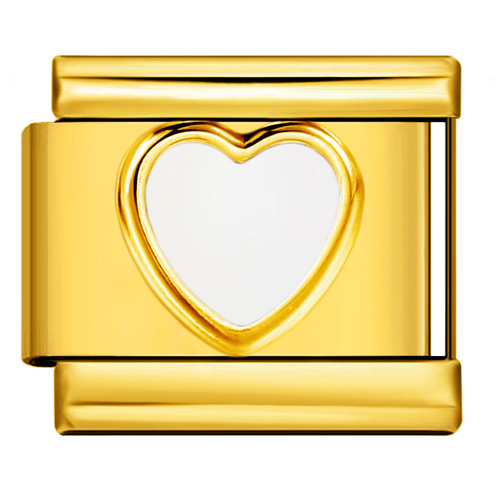 Italian Module Bracelet Color Drip Oil Stamping Pattern DIY Titanium Steel Elastic Splicing Bracelet Accessories Wholesale Italian Module Bracelet Color Drip Oil Stamping Pattern DIY Titanium Steel Elastic Splicing Bracelet Accessories Wholesale