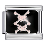 Pink Pattern Italian Module Bracelet Titanium Steel Welding Drip Oil Pattern DIY Bracelet Gift for Girls Pink Pattern Italian Module Bracelet Titanium Steel Welding Drip Oil Pattern DIY Bracelet Gift for Girls