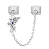 New Gold and Silver Devil's Eye Hook Chain Bracelet Stainless Steel DIY Elastic Italian Module Bracelet New Gold and Silver Devil's Eye Hook Chain Bracelet Stainless Steel DIY Elastic Italian Module Bracelet