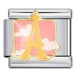 Architectural Logo Italian Module Bracelet DIY Welding Drip Oil Bracelet Elastic Splicing Stainless Steel Strap Chain Architectural Logo Italian Module Bracelet DIY Welding Drip Oil Bracelet Elastic Splicing Stainless Steel Strap Chain