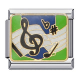 Green Titanium Steel Welded Gold-plated Drip Oil Bracelet Cartoon DIY Italian Module Bracelet Accessories Wholesale Green Titanium Steel Welded Gold-plated Drip Oil Bracelet Cartoon DIY Italian Module Bracelet Accessories Wholesale