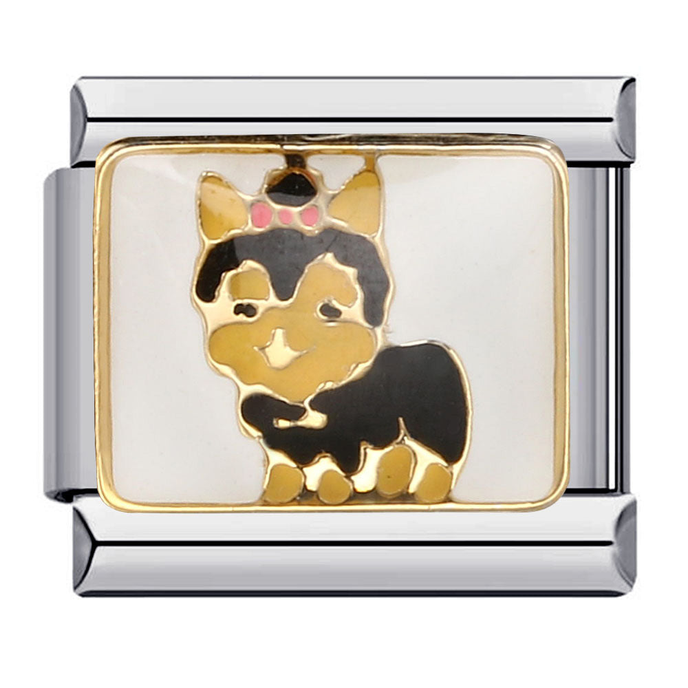 Pet Cat Dog Series Titanium Steel Welding Drip Bracelet Cartoon DIY Italian Module Wholesale Charm Bracelet for Animal Lovers Pet Cat Dog Series Titanium Steel Welding Drip Bracelet Cartoon DIY Italian Module Wholesale Charm Bracelet for Animal Lovers