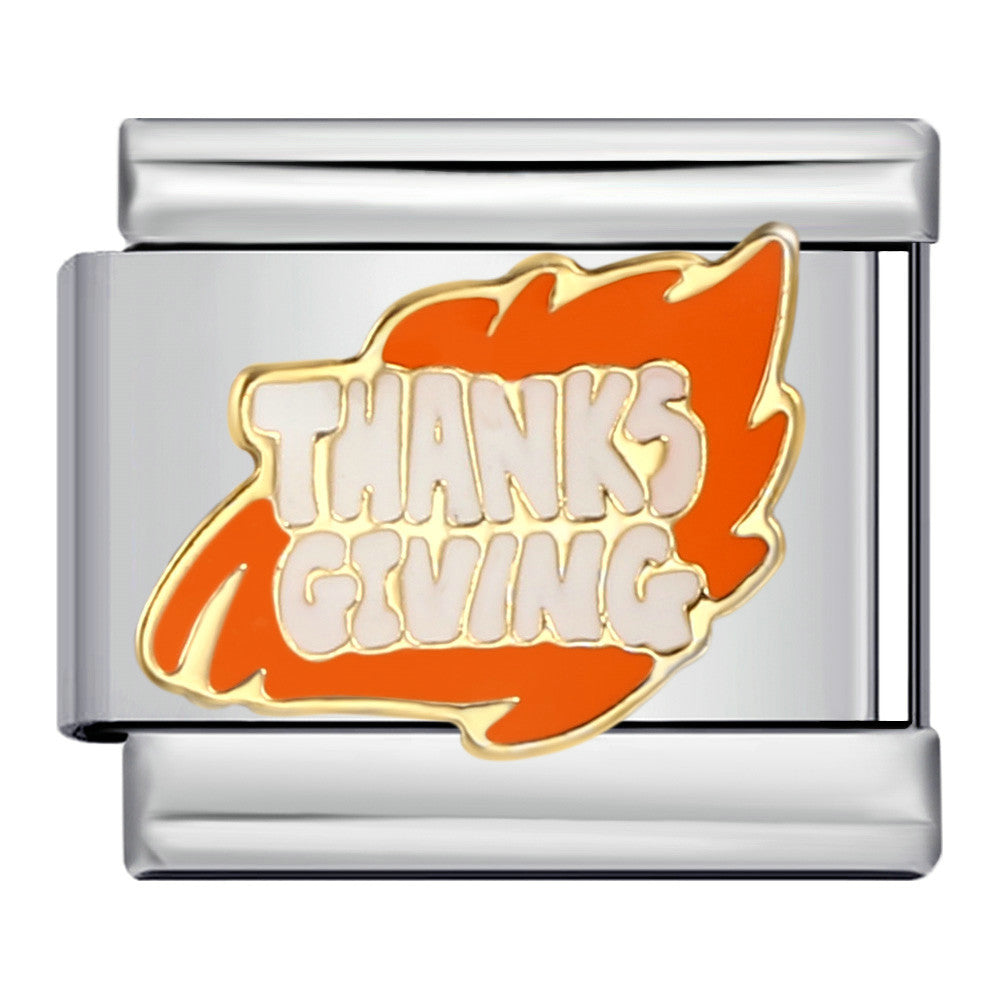 New Thanksgiving Series DIY Bracelet Stainless Steel Italian Module Bracelet Titanium Steel Welded Drip Oil Strap Chain New Thanksgiving Series DIY Bracelet Stainless Steel Italian Module Bracelet Titanium Steel Welded Drip Oil Strap Chain