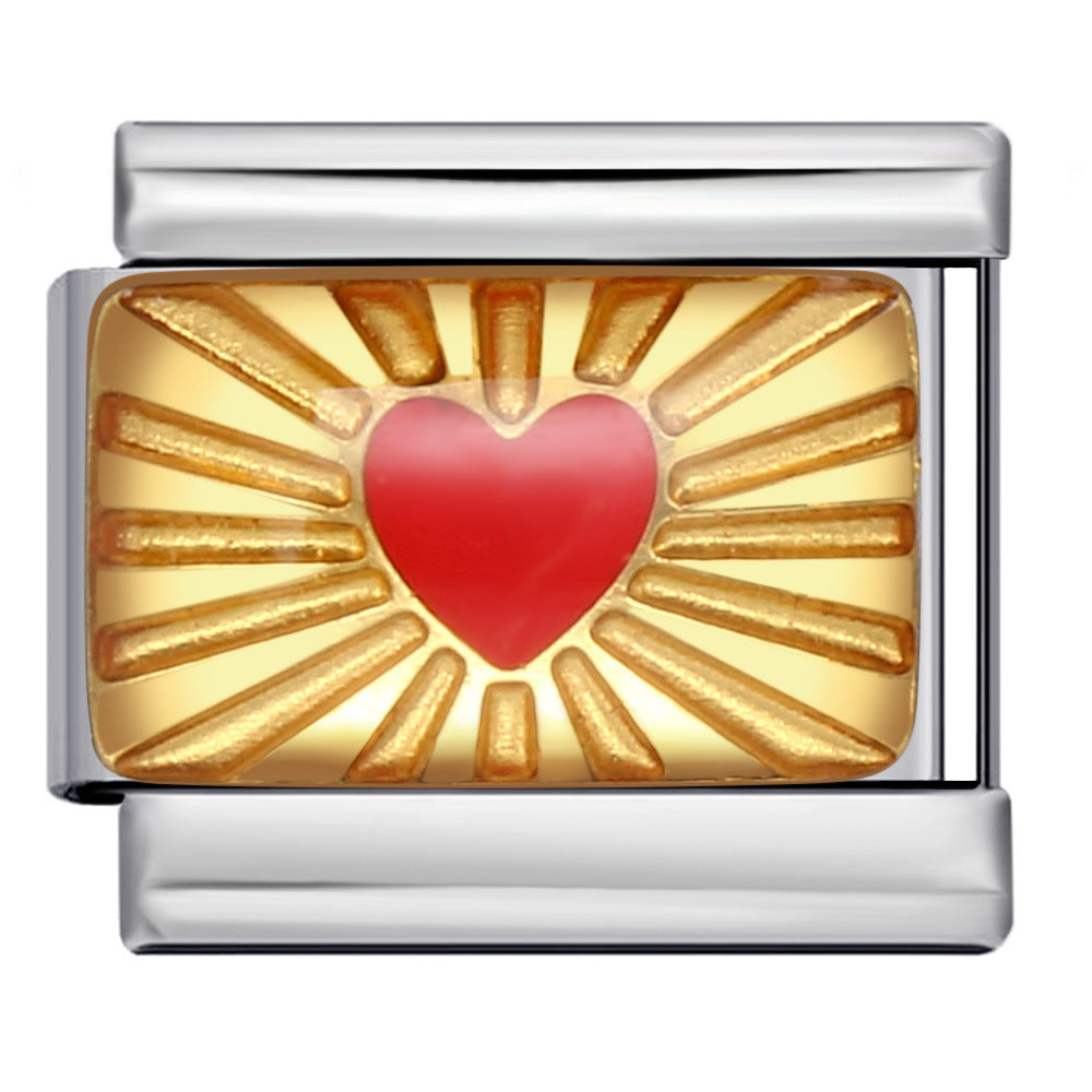 Cross Border Hot Selling Rainbow Love Italian Module Bracelet, Stainless Steel Elastic DIY Bracelet Accessories Wholesale Cross Border Hot Selling Rainbow Love Italian Module Bracelet, Stainless Steel Elastic DIY Bracelet Accessories Wholesale