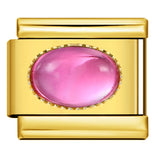 New Gold and Silver Bottom Micro Inlaid Oval Colored Stone Italian Module Bracelet DIY Titanium Steel Welding Oil Dripping Bracelet New Gold and Silver Bottom Micro Inlaid Oval Colored Stone Italian Module Bracelet DIY Titanium Steel Welding Oil Dripping Bracelet