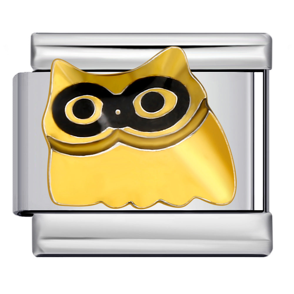 Stainless Steel Welding Drip Oil Animal Pattern DIY Italian Module Bracelet Free Splicing Elastic Accessories Wholesale Stainless Steel Welding Drip Oil Animal Pattern DIY Italian Module Bracelet Free Splicing Elastic Accessories Wholesale