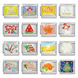 Four Season Element Gold-plated Oil Drop DIY Italian Module Bracelet with Personalized Welding Pattern Stainless Steel Bracelet Four Season Element Gold-plated Oil Drop DIY Italian Module Bracelet with Personalized Welding Pattern Stainless Steel Bracelet